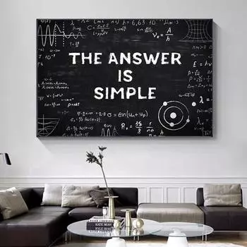 Современная математическая формула, холст, живопись, художественный принт, плакат и украшение для гостиной, печатная настенная художественная картина (Без рамки) (с рамкой) 15*20cm(with frame)