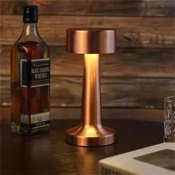 Современная металлическая гантель, светодиодная настольная лампа для бара, сенсорный датчик, ретро настольный ночник, USB аккумуляторная беспроводная лампа для ресторана 3