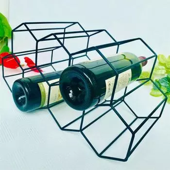 Современная металлическая сотовая стойка для вина, настольная стойка для хранения винных бутылок, шестигранный держатель для вина на 9 бутылок