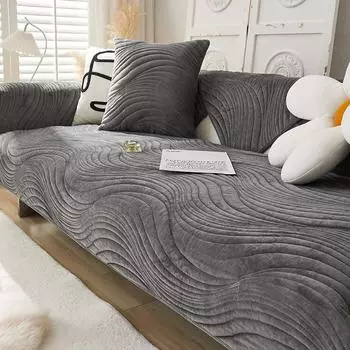 Современная минималистичная и утолщенная плюшевая подушка для дивана, зимний противоскользящий и грязеотталкивающий кожаный диван, однотонная ткань 70*70cm