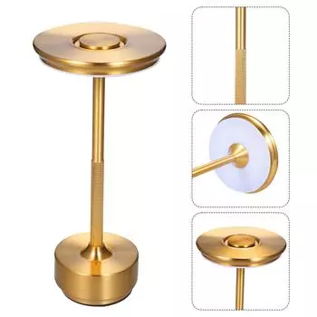 Современная минималистичная металлическая настольная лампа с сенсорным управлением, светодиодная настольная лампа, беспроводная прикроватная тумбочка, лампа 3 золотой