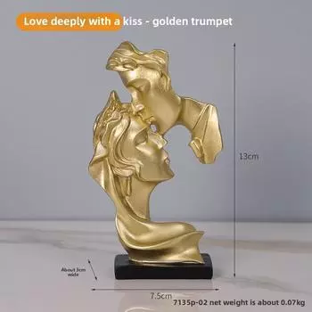 Современная минималистичная скульптура из смолы для декора дома, офиса, подарок для пар, друзей Mini Gold