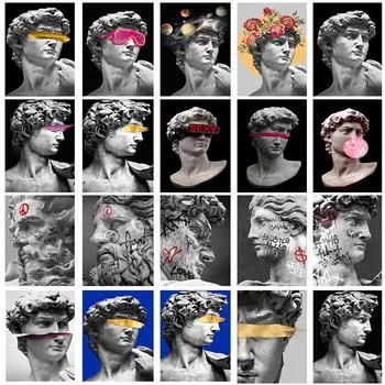 Современная минималистская абстрактная художественная работа, скульптура Давида, холст, постер, домашняя настенная живопись, эстамп, спальня 21cm30cm NoFrame