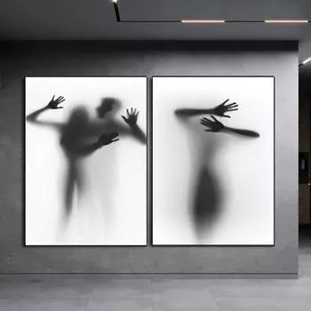 Современная мода абстрактное искусство печать холст картина туманная фигура постер гостиная коридор украшение дома картина стена без рамки 21*30cm No Frame