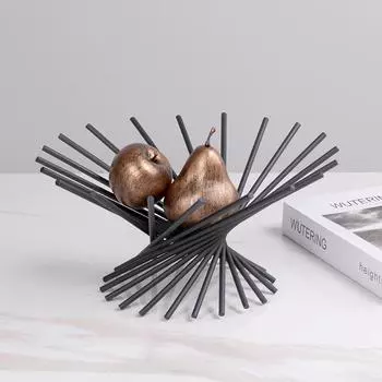 Современная модель дома металлические линии расходящиеся фруктовая тарелка радиальные фруктовые чаши вилла отель гостиная украшения поднос украшения