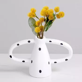 Современная модель комнаты Расписанная вручную ваза с двумя ушками Гостиная Кабинет Отель Ресторан Креативная обстановка для дома Декоративная цветочная композиция