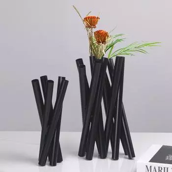 Современная модель вазы для дома, легкая роскошная цветочная композиция из нержавеющей стали, мягкий декор, простое переплетенное абстрактное искусство