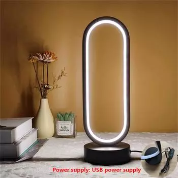 Современная модная круглая лампа на прикроватной тумбочке для спальни, гостиной, общежития, может быть затемнена декоративная ночная лампа One Size чёрный