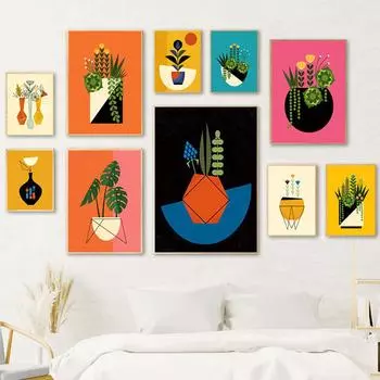 Современная Монстра Сочное зеленое растение Настенная картина Тропический лист Картина маслом Печать 21cm30cm NoFrame