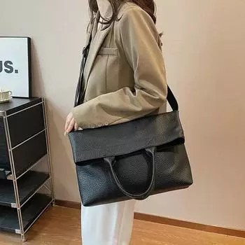 Современная мягкая кожаная вместительная сенсация, популярная универсальная сумка через плечо, наклонная сумка для отдыха