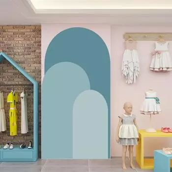 Современная наклейка на стену в виде полукруга, наклейка на стену для спальни, товары для дома синий