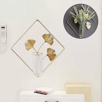 Современная настенная ваза, стеклянные вазы, террариум с горшком гинкго, офис, гостиная, фон Hexagon