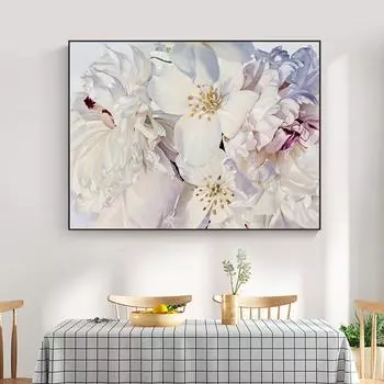Современная настенная живопись, плакаты с белыми цветами и принты на холсте, скандинавская картина, украшение для гостиной, домашний декор Cuadros 21*30cm