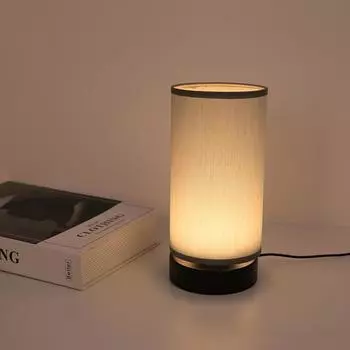 Современная настольная лампа из ткани, простейшая кнопка переключения, лампа теплого цвета, настольная лампа с питанием от USB, спальня, офис серый