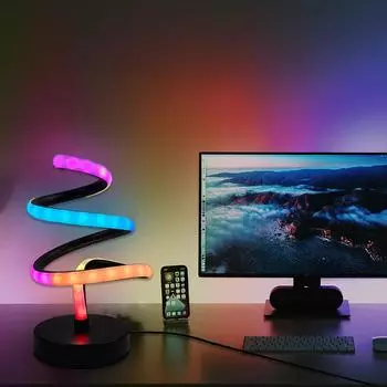 Современная настольная лампа в виде елки с фантомным/трехцветным светом для рождественских украшений