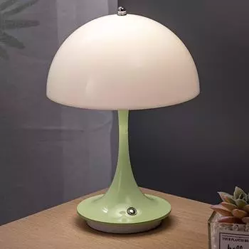 Современная настольная лампа в виде гриба, перезаряжаемая настольная лампа с 3 режимами освещения, винтажные настольные лампы в стиле ретро, белый