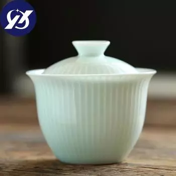Современная нефритовая глина Shadow Green Kung Fu Gaiwan керамическая чаша для чая с крышкой W te фарфоровая офисная чайная чашка посуда для напитков