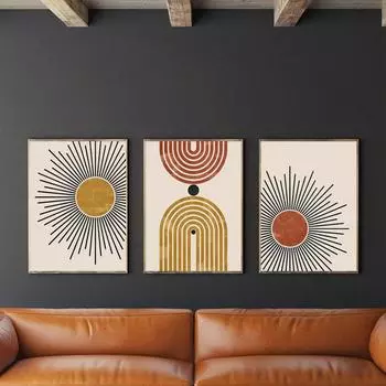 Современная Нейтральная Абстрактная Галерея Настенное Искусство Скандинавская Гравюра Абстрактный Минимализм 21cm30cm NoFrame