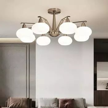 Современная никелевая металлическая светодиодная люстра Освещение гостиной Столовая Декор Светодиодные подвесные светильники Спальня Подвесной светильник Светильник