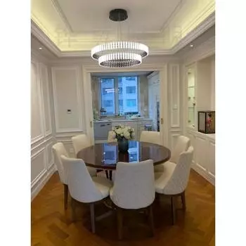 Современная новая простая двухуровневая светодиодная люстра для спальни, гостиной, столовой, украшения, художественное кольцо, подвесной светильник, люстра, внутреннее освещение Cold White