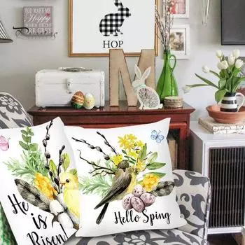 Современная односторонняя мягкая текстура наволочка для подушки счастливой Пасхи наволочка для подушки товары для дома