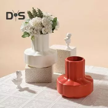 Современная пластиковая ваза для цветов в помещении и на открытом воздухе, настоящий держатель для сушеных цветов, контейнер для цветочной композиции, украшение для гостиной, спальни молочный белый