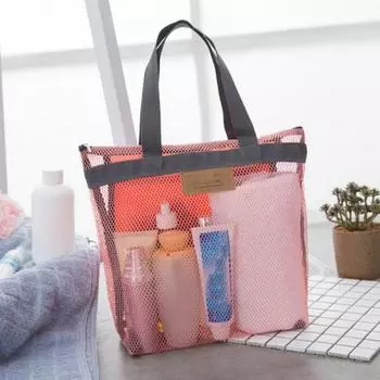 Современная пляжная большая сумка с перспективной строчкой, многоразовая серый