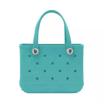 Современная пляжная сумка резиновая сумка-тоут | Водонепроницаемая большая сумка-тоут с карманом на молнии для пляжа, продуктов, спорта | Коллекция сумок для отпуска | Лес One Size небесно-голубой