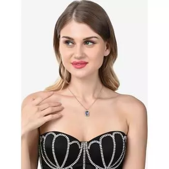 Современная подвесная цепочка для женщин, украшенная голубыми стразами и австрийскими бриллиантами