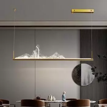 Современная потолочная люстра для спальни, гостиной, линейная люстра, алюминиевая покраска, акриловый абажур, внутреннее освещение