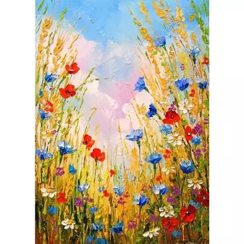 Современная природа Эстетика Полевые цветы Пейзаж Арт Постер Холст Масляная живопись Фреска Гостиная Спальня Украшение дома Без рамы 21cm30cm NoFrame