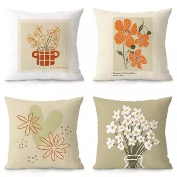 Современная простая цветочная наволочка для украшения интерьера офиса гостиной дома наволочка 40x40cm