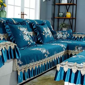 Современная простая диванная подушка из синели, европейский новый комбинированный чехол для дивана в китайском стиле, нескользящий, универсальный для всех сезонов 70*70+18