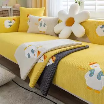 Современная простая диванная подушка, всесезонная универсальная кожа, нескользящий чехол на подушку сиденья, полное покрытие, тканевое полотенце, модная утолщенная подушка сиденья 70*70cm