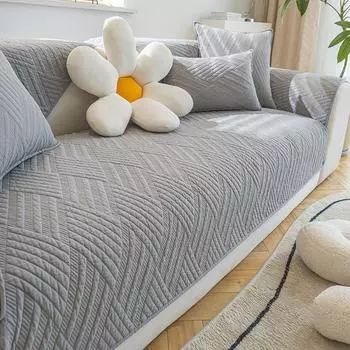 Современная простая комбинированная диванная подушка из хлопковой ткани Four Seasons Universal нескользящая диванная подушка-полотенце 70x70cm 1pcs