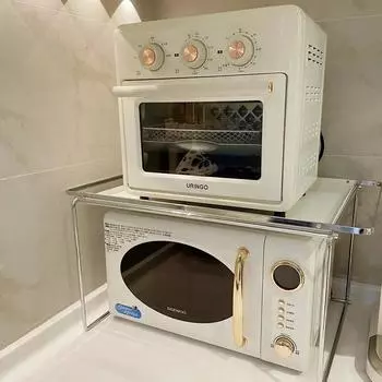 Современная простая кухня Ins, микроволновая печь из нержавеющей стали, металлические стеллажи, настольная полка для духовки, маслостойкая, большое пространство S 1 layer