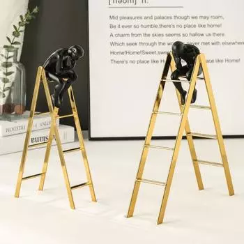 Современная простая мебель для дома, ТВ-шкаф, украшения для винного шкафа, украшения с персонажами, лестница, поделки для гостиной S золотой