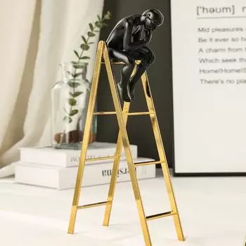 Современная простая мебель для дома, ТВ-шкаф, украшения для винного шкафа, украшения с персонажами, лестница, поделки для гостиной S золотой