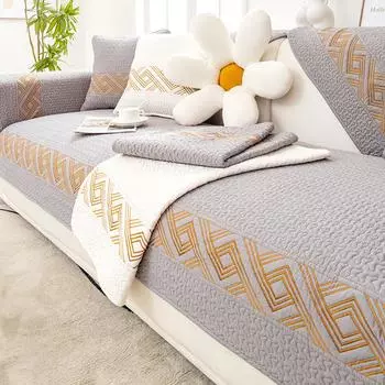 Современная простая подушка для дивана из стираного хлопка, универсальный нескользящий чехол для дивана на все времена года, современное полотенце для подушки, утолщенный чистый хлопок 70*70cm