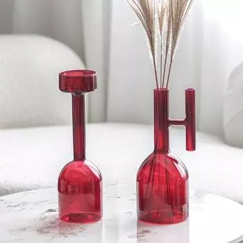 Современная простая стеклянная ваза, цветочная композиция, подсвечник, комбинированные украшения, украшения для гостиной в скандинавском стиле для стола A M100075