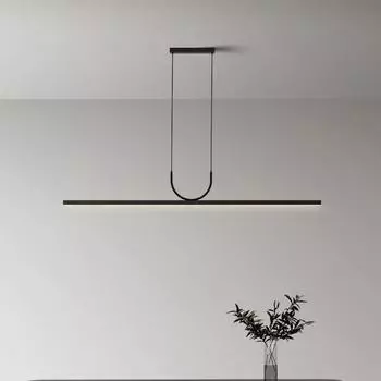 Современная простая светодиодная люстра черно-белая столовая кухонный остров длинный подвесной светильник для ресторана, бара, кафе, офиса подвесной светильник Cold White