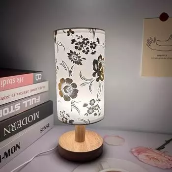 Современная простая USB настольная лампа в скандинавском стиле для спальни, прикроватного кабинета, жилого светодиодного трехцветного ночника Tricolor&Beige белый