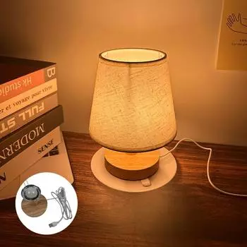 Современная простая USB настольная лампа в скандинавском стиле для спальни, прикроватного кабинета, жилого светодиодного трехцветного ночника Tricolor&Beige белый