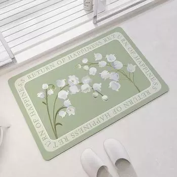 Современная простая ванная комната, впитывающий диатомовый коврик для грязи, нескользящий коврик для двери туалета, ковер для раковины с изображением ландыша 40*60cm
