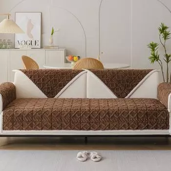 Современная простая зимняя диванная подушка, зимняя однотонная мягкая бархатная подушка, чехол для дивана, противоскользящее утолщение 70*70cm