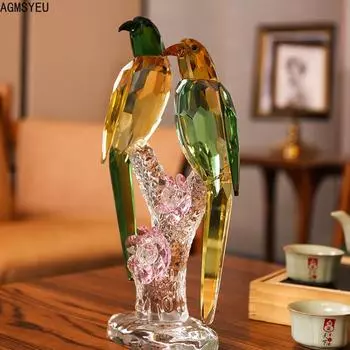 Современная простота творческая симуляция хрустальная птица скульптура украшение стол домашний телевизор винный шкаф украшение гостиной