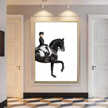 Современная роскошная фигура лошади, холст, картины, абстрактные постеры, принт, настенные художественные картинки для гостиной, домашний декор для прохода 21*30cm