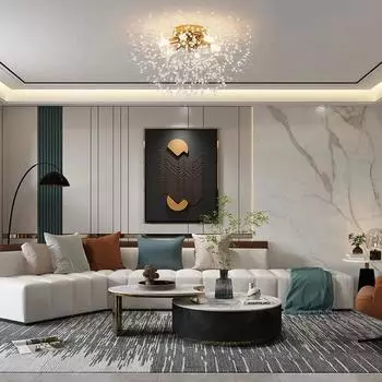 Современная роскошная гостиная хрустальная светодиодная люстра одуванчик светлячок спальня светильник потолочный подвесной светильник украшение дома Three color dimmable