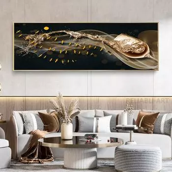 Современная роскошная картина на холсте, бокал для вина, парусная лодка, декоративные картины, настенное искусство, китайский золотой декор для гостиной, спальни, Куадрос 20cm40cm NoFrame
