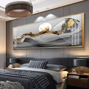 Современная роскошная картина на холсте, бокал для вина, парусная лодка, декоративные картины, настенное искусство, китайский золотой декор для гостиной, спальни, Куадрос 30x90CM NO Frame